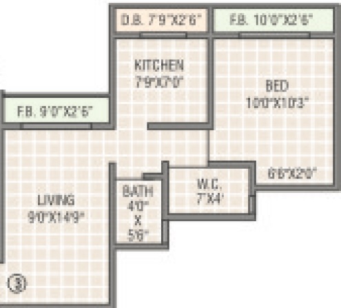 1 BHK 360 Sq. Ft. Apartment in Surya Kirti Tower