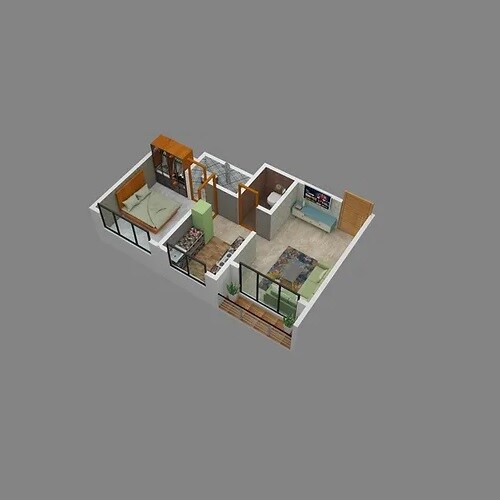 Floor plan of 1 BHK 320 Sq. Ft. Apartment in SW Gokul And Raghulkul CHS, Palghar