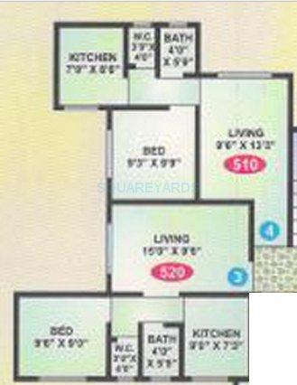 1 BHK 580 Sq. Ft. Apartment in Swastik Apex Tower