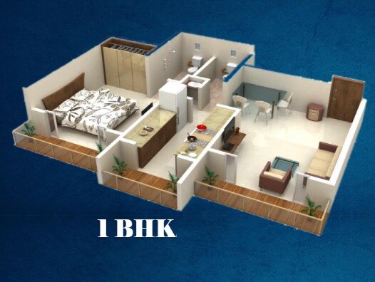 Floor plan of 1 BHK 251 Sq. Ft. Apartment in THDC Ambrosia, Palghar