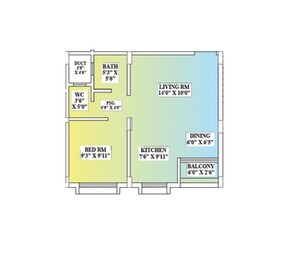 1 BHK 440 Sq. Ft. Apartment in Tirupati Shree Datta