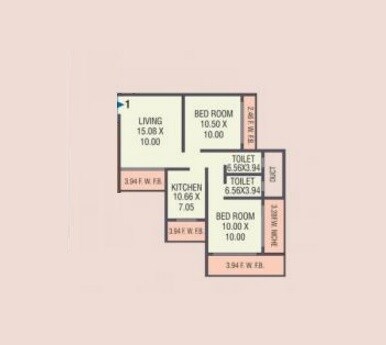 2 BHK 440 Sq. Ft. Apartment