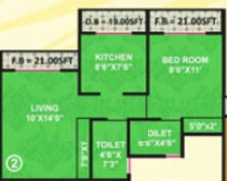 1 BHK 425 Sq. Ft. Apartment