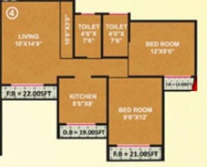 2 BHK 579 Sq. Ft. Apartment