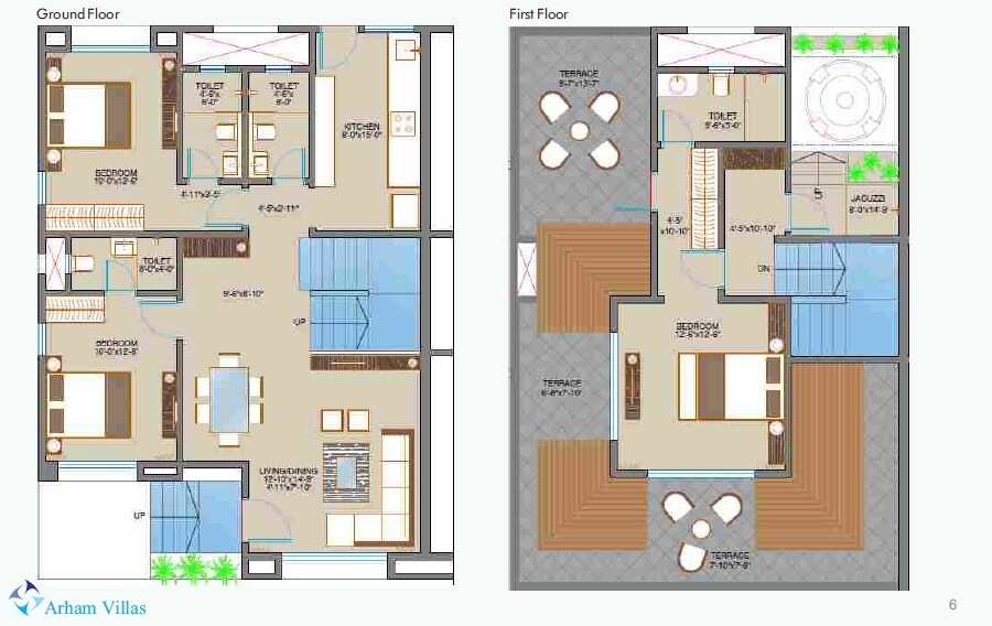 Floor plan of 3 BHK 1361 Sq. Ft. Apartment in Vasudha Arham Villa, Palghar