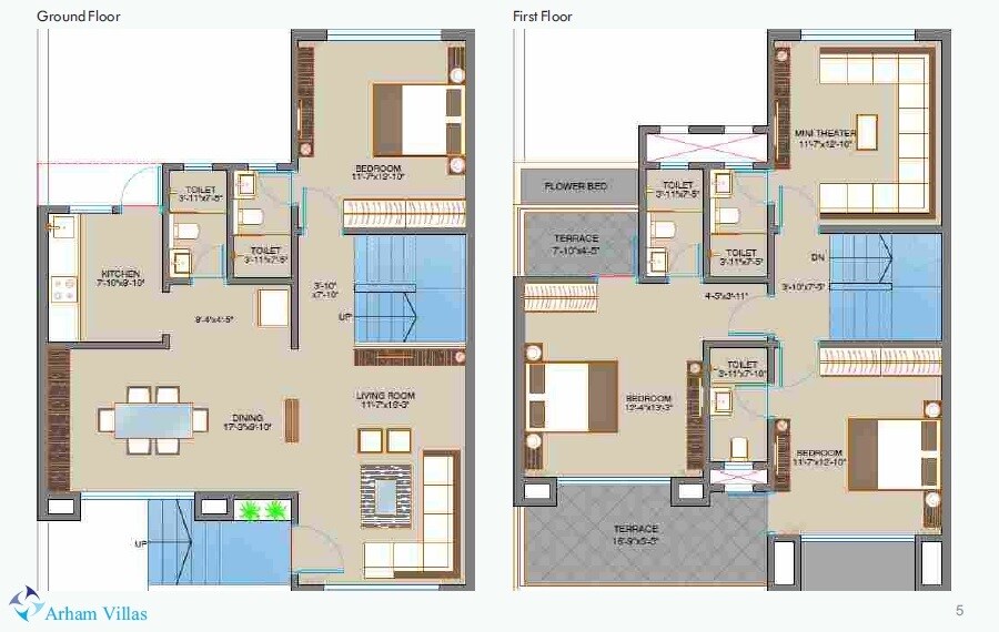 Floor plan of 4 BHK 1500 Sq. Ft. Apartment in Vasudha Arham Villa, Palghar