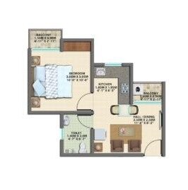 Floor plan of 1 BHK 533 Sq. Ft. Apartment in VBHC Evergreen, Palghar