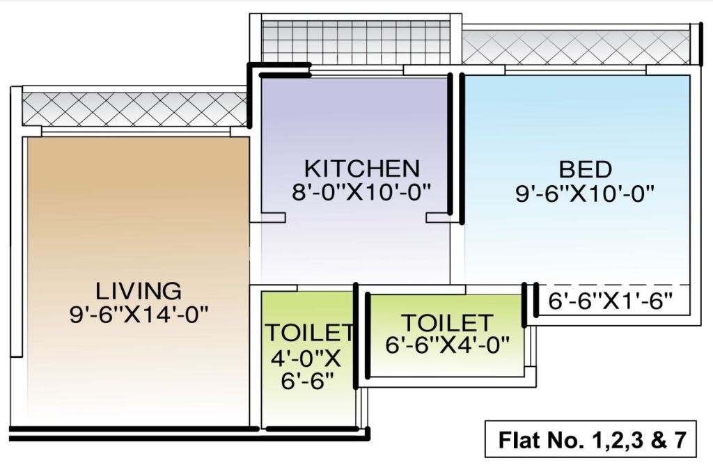 1 BHK 378 Sq. Ft. Apartment in Veer Apartments