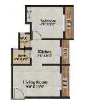 Floor plan of 1 BHK 324 Sq. Ft. Apartment in Vimal Classic Nalasopara, Palghar