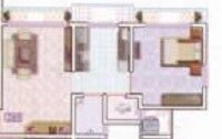 Floor plan of 1 BHK 208 Sq. Ft. Apartment in Vimal Residency Nalasopara, Palghar