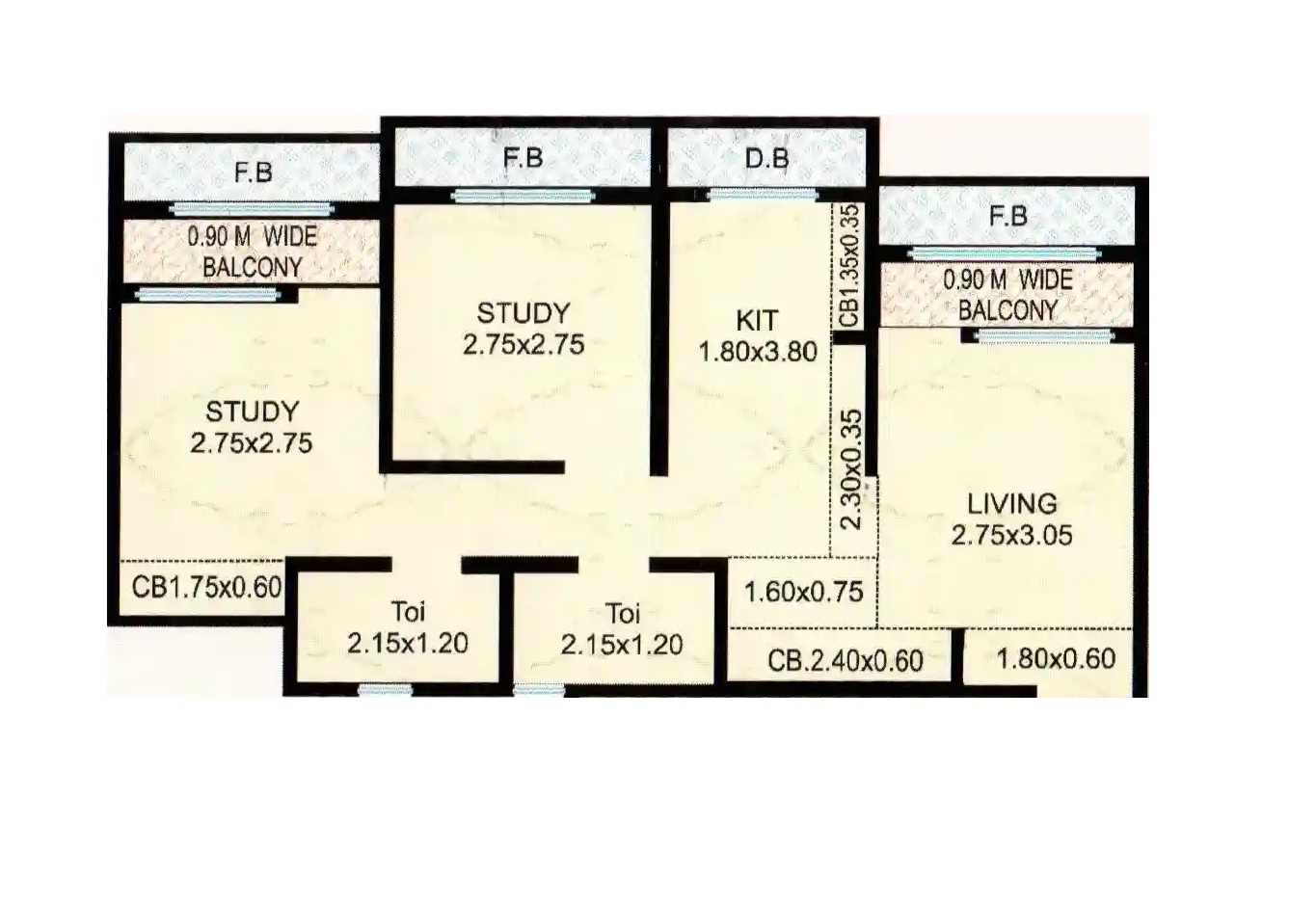 2 BHK 530 Sq. Ft. Apartment in Vinay Unique Heights