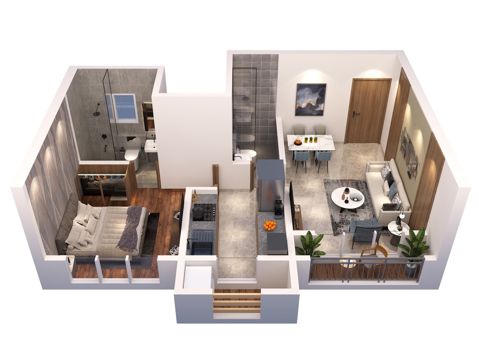 Floor plan of 1 BHK 390 Sq. Ft. Apartment in Vinay Unique Residency, Palghar