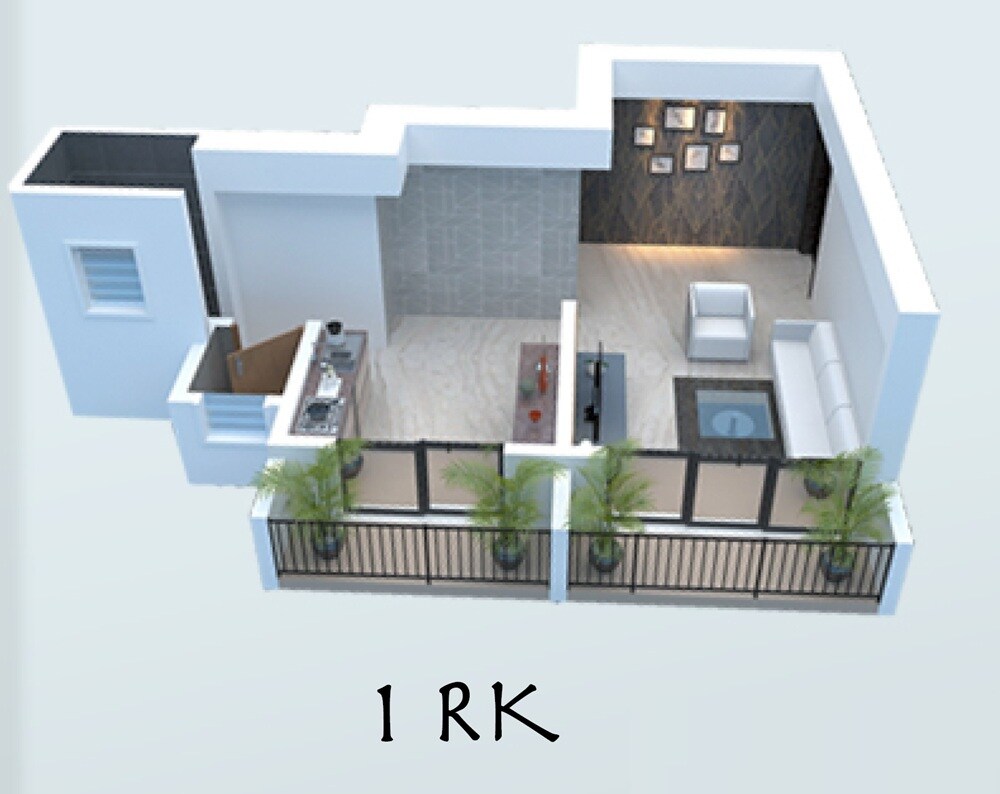 Floor plan of 263 Sq. Ft. Studio in Vinayak Apartments Virar, Palghar