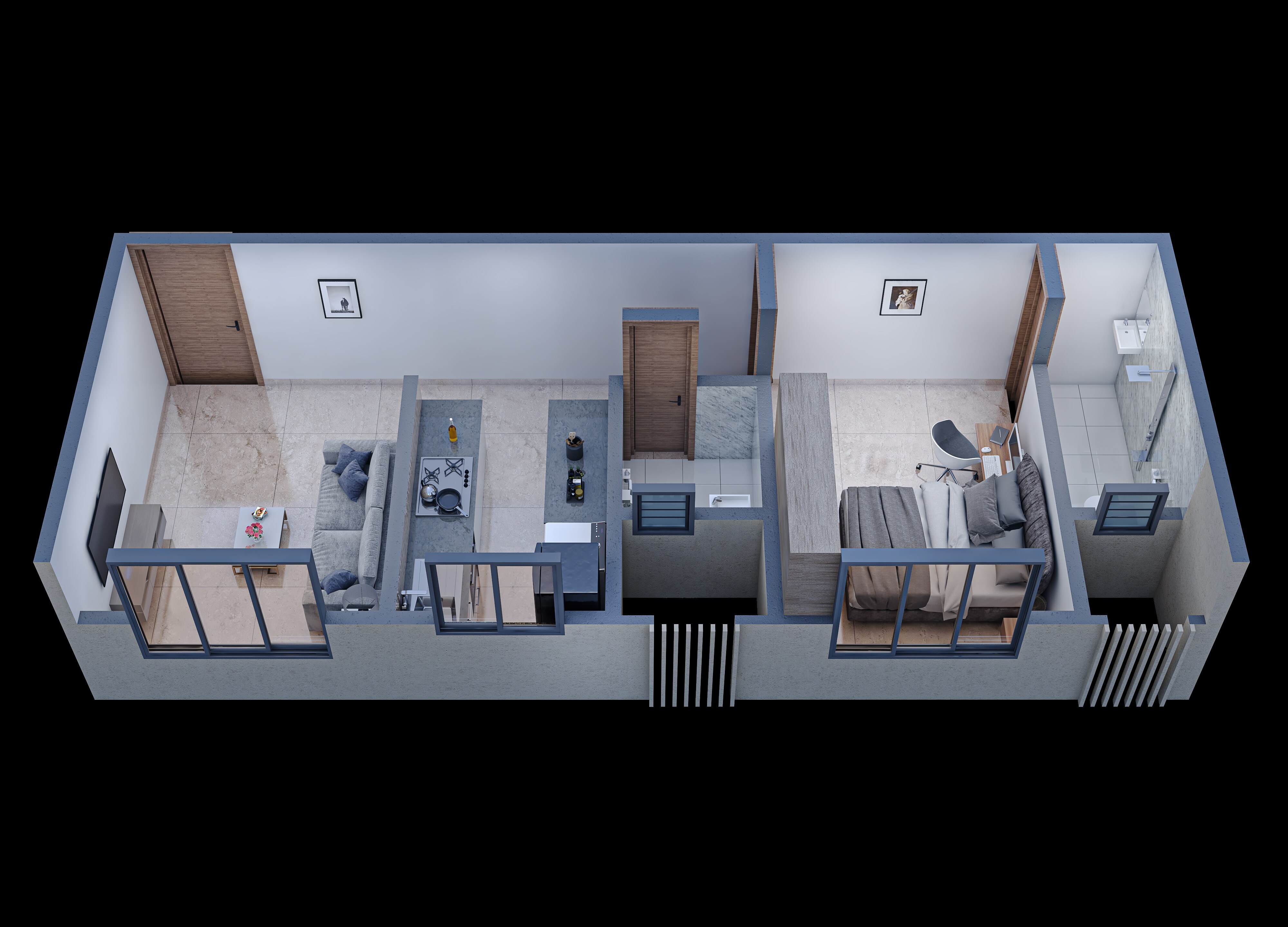 Floor plan of 1 BHK 376 Sq. Ft. Apartment in Vira Devi Krupa, Palghar