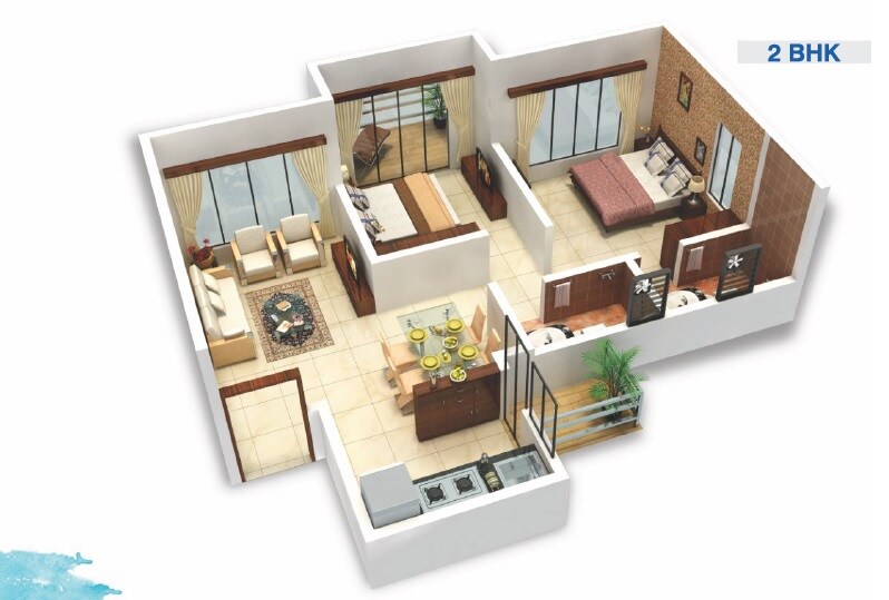 2 BHK 518 Sq. Ft. Apartment
