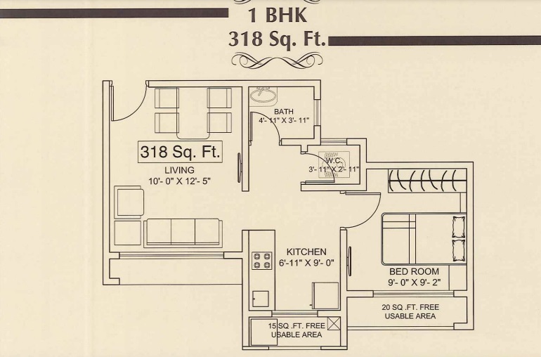 1 BHK 318 Sq. Ft. Apartment in VIVA Vishnupuram Anand