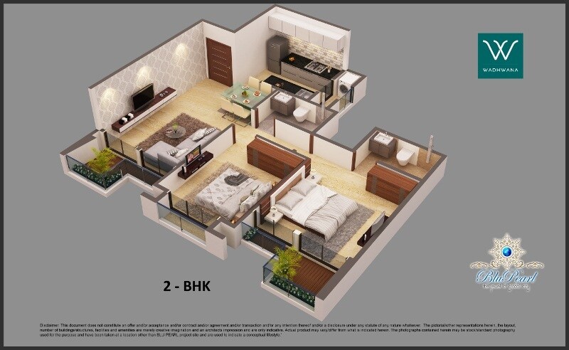 2 BHK 550 Sq. Ft. Apartment