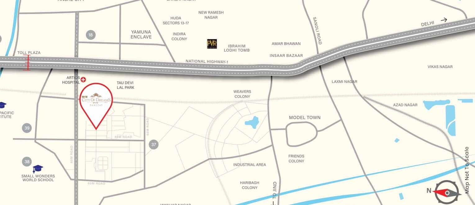 M3M City Of Dreams Location Image