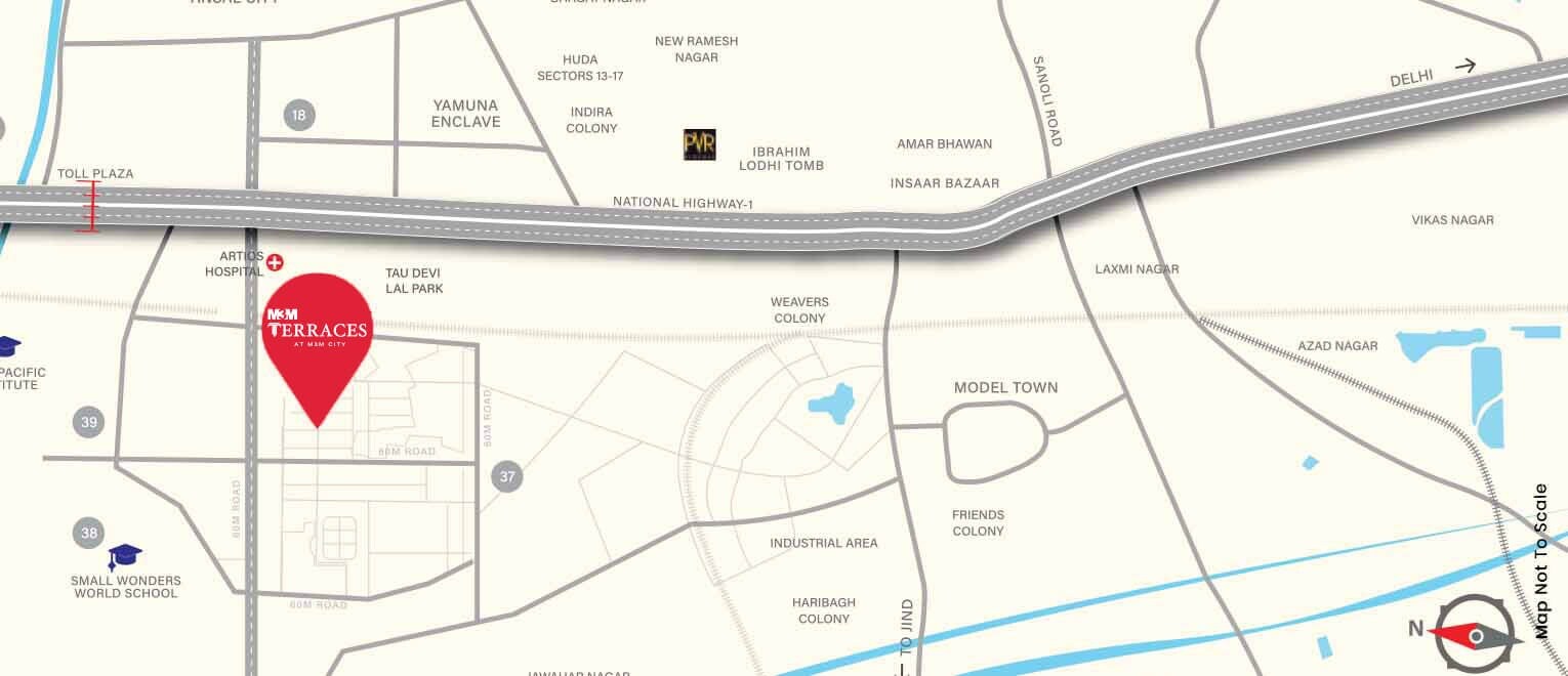 M3M Terraces Location Image