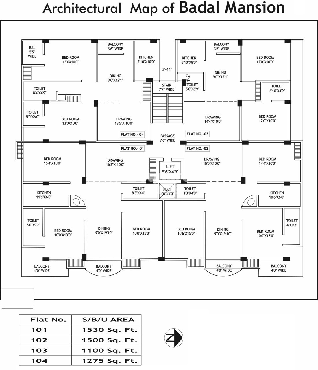 Badal Mansion Apartment Floor Plans