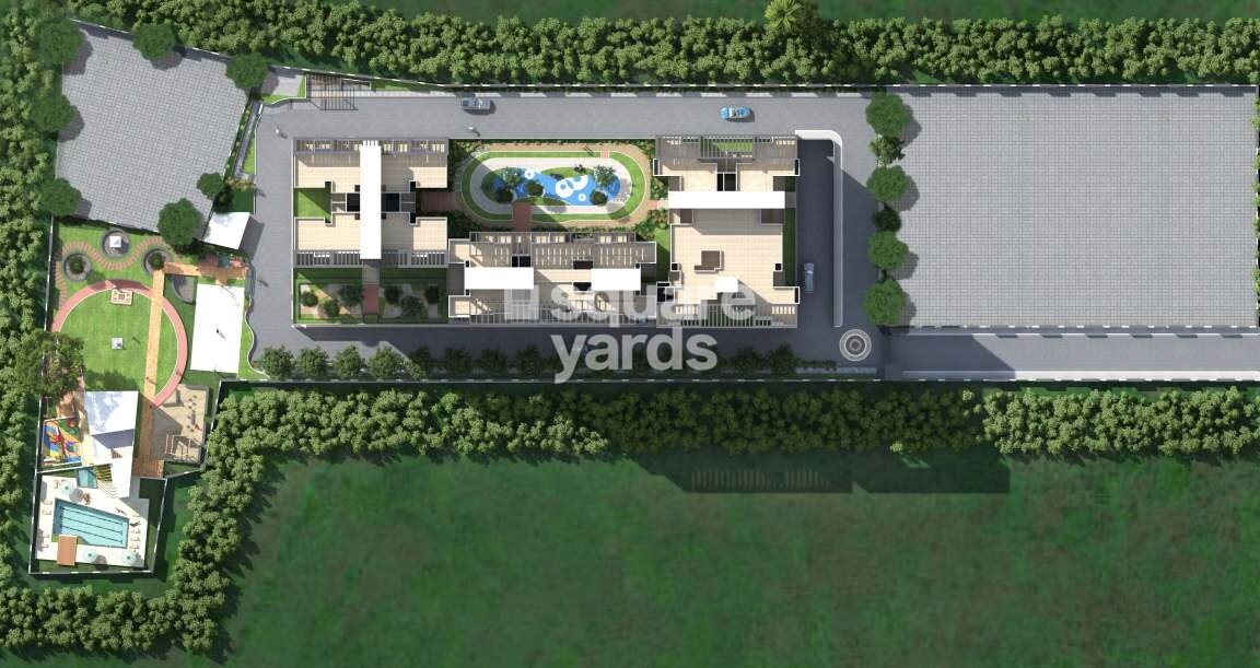 3S-Shaurya-Residence_a large building with a train on top of it