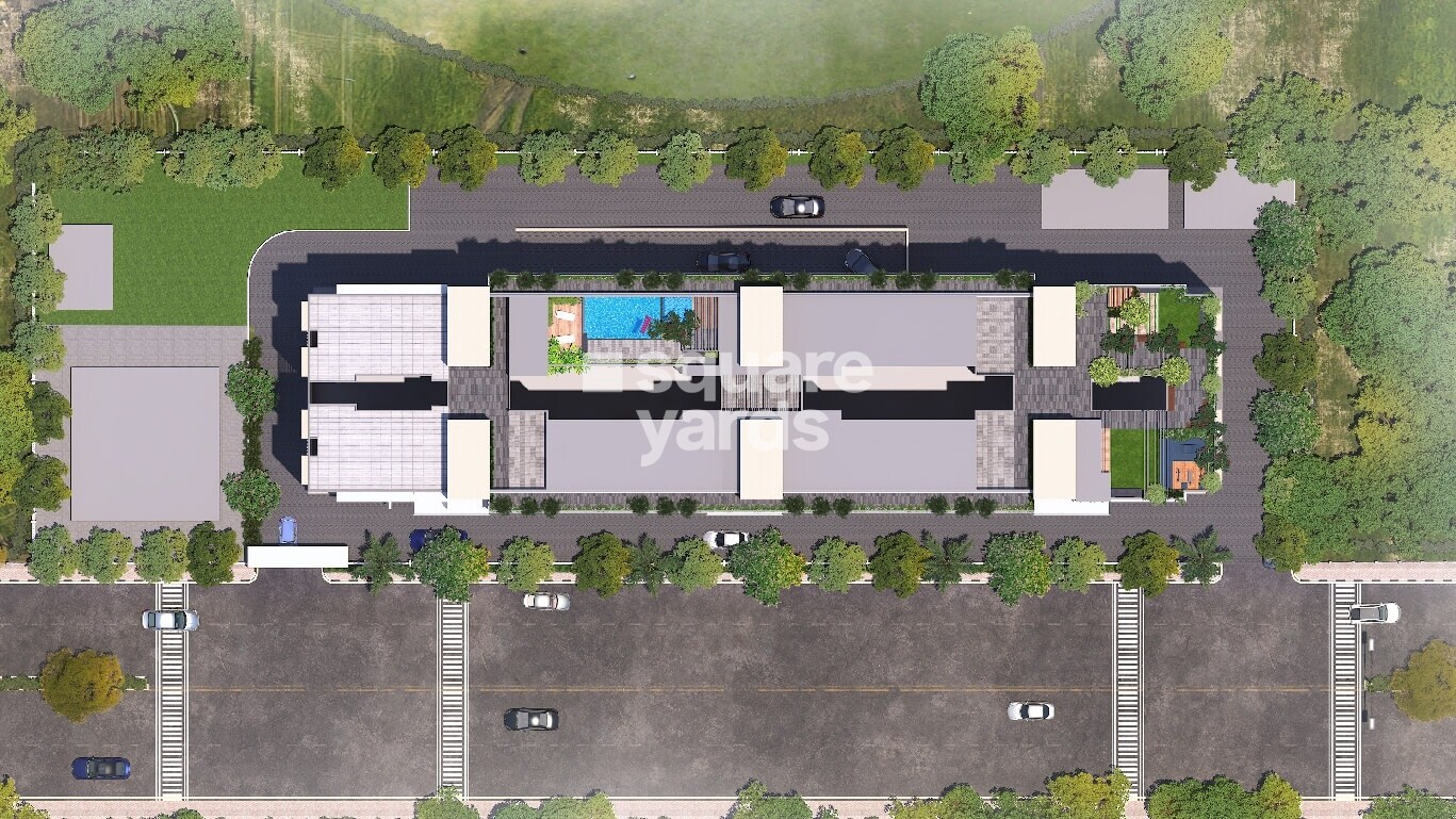 A-And-A-Breeza_an aerial view of a large building with a train on it