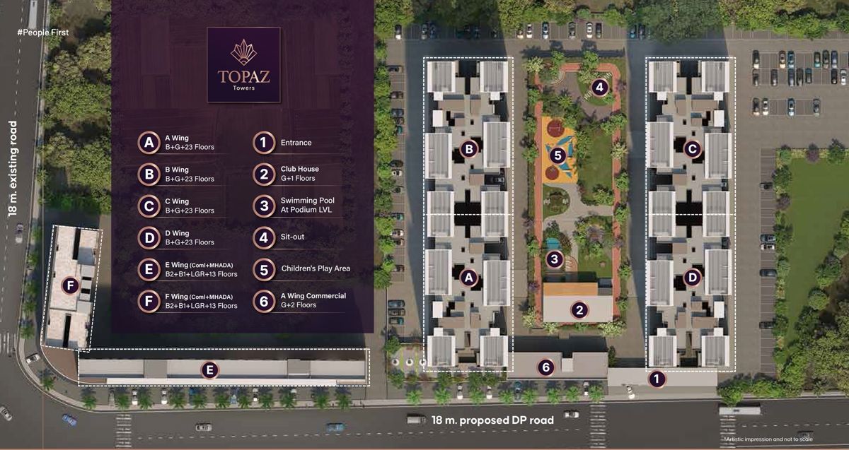 Aakar-Topaz-Towers_an aerial view of a cityscape of a city