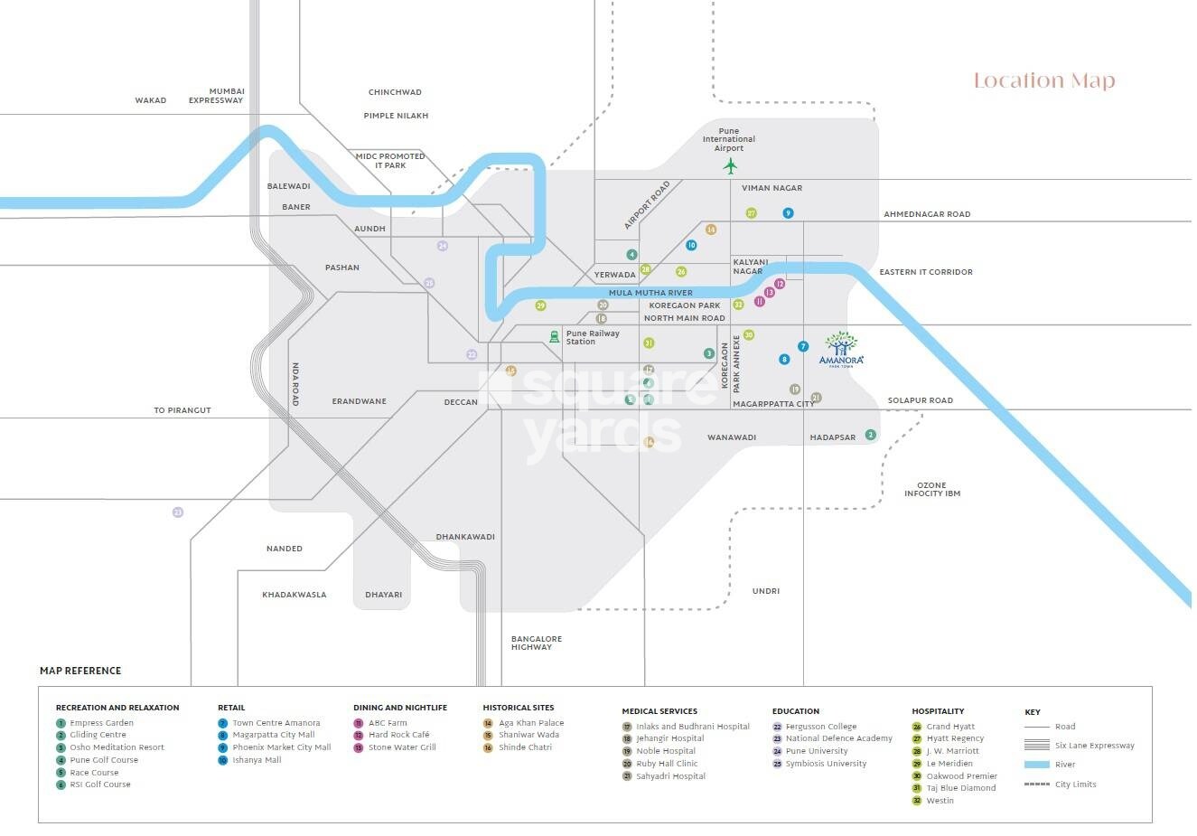 Amanora Crown Towers Location Image