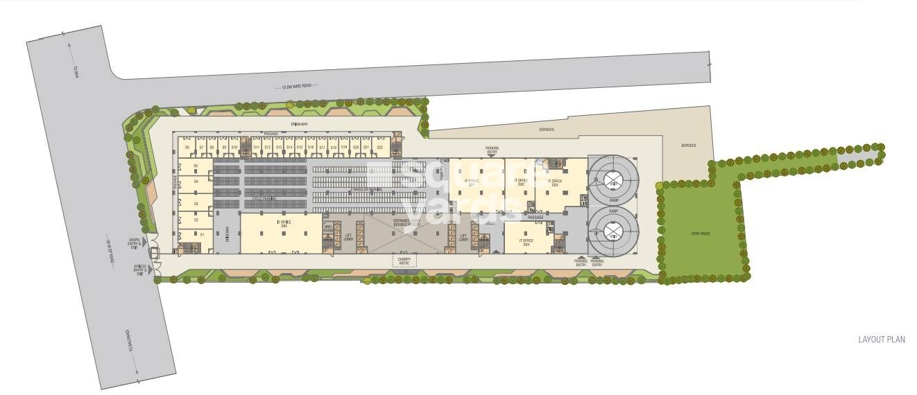 Amar-Tech-Park_a drawing of a building with a robot on it
