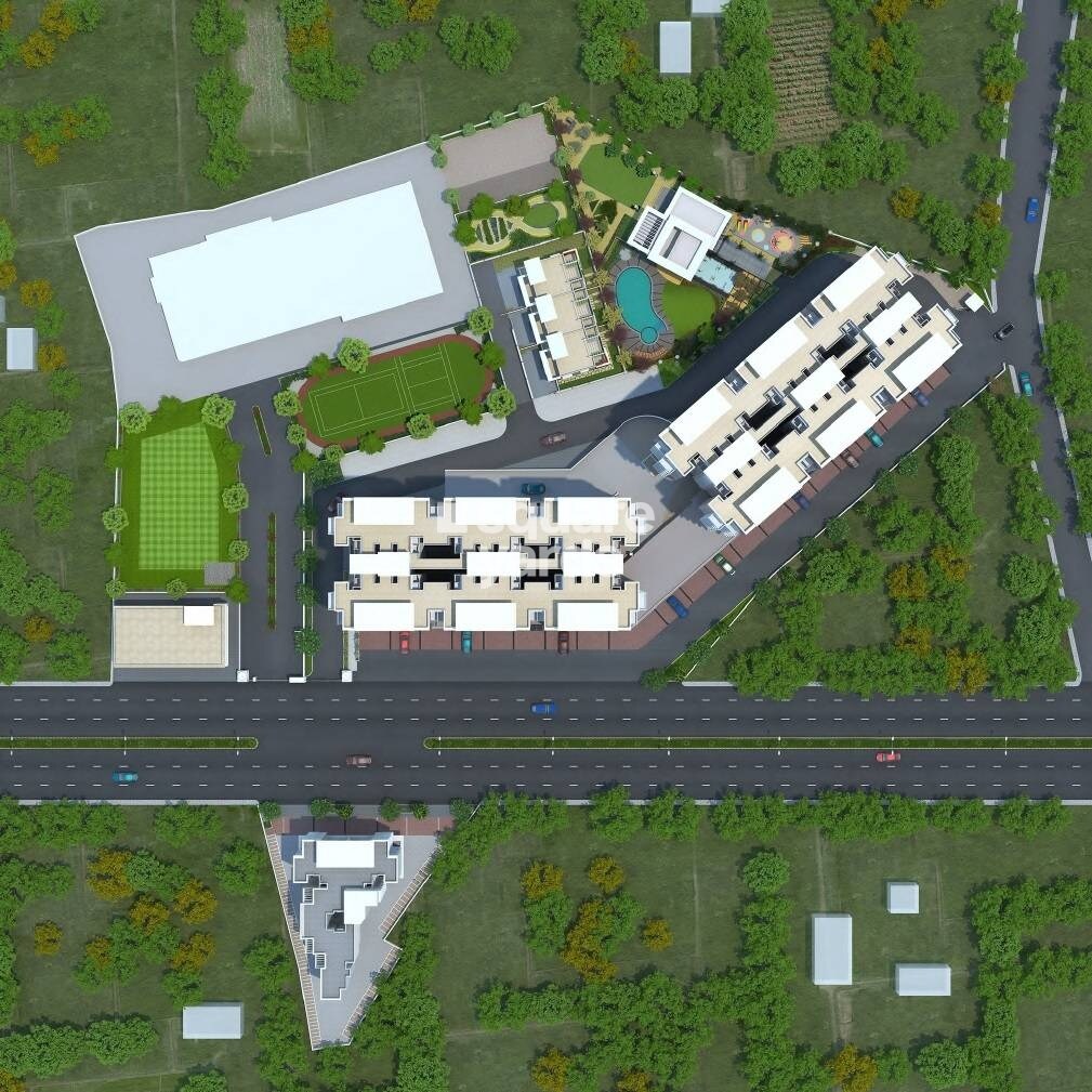 Dynamic-Imperia-Plus_an aerial view of an airport with a train on the tracks