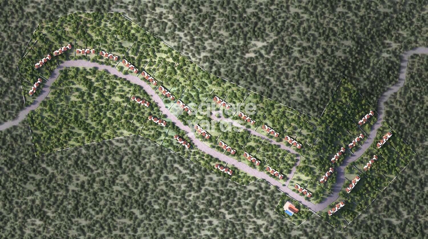 Enerrgia-Skyi-Wild-Woods_an aerial view of a grassy area with a bird on it