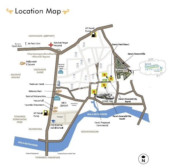 Gera Greens Ville Sky Villas Location Image