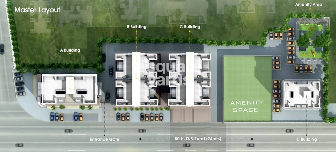 Indraprastha-Apartments-Yewalewadi_an aerial view of a street scene with cars and trucks