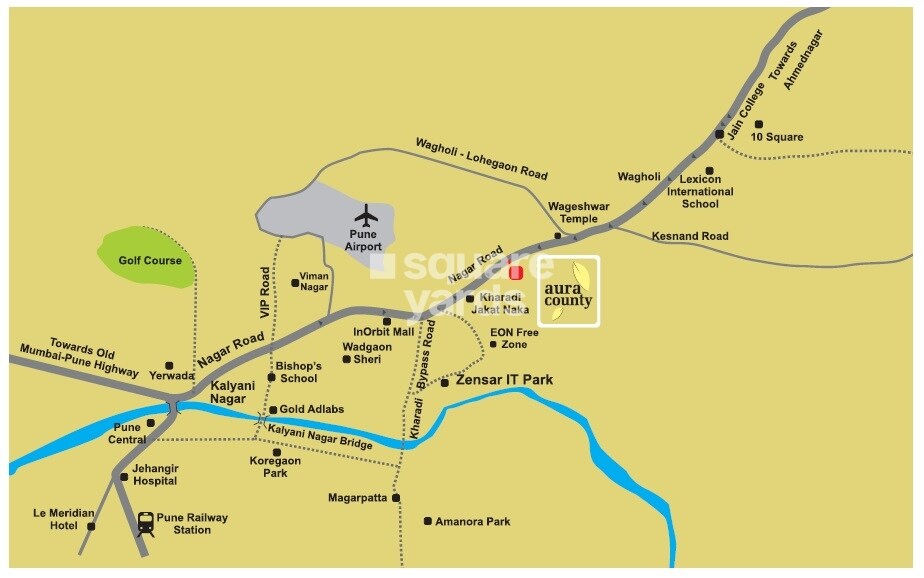 Jalan Aura County Pune Location Image