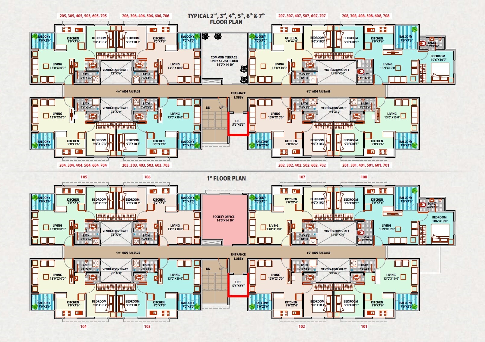 Kacha Sahajanand Corner Floor Plans