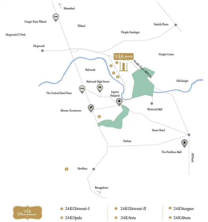 Kolte Patil 24K Manor Towers Location Image