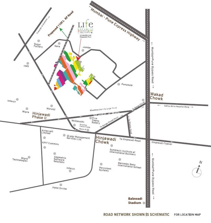 Kolte Patil Life Republic 16th Avenue Arezo Location Image