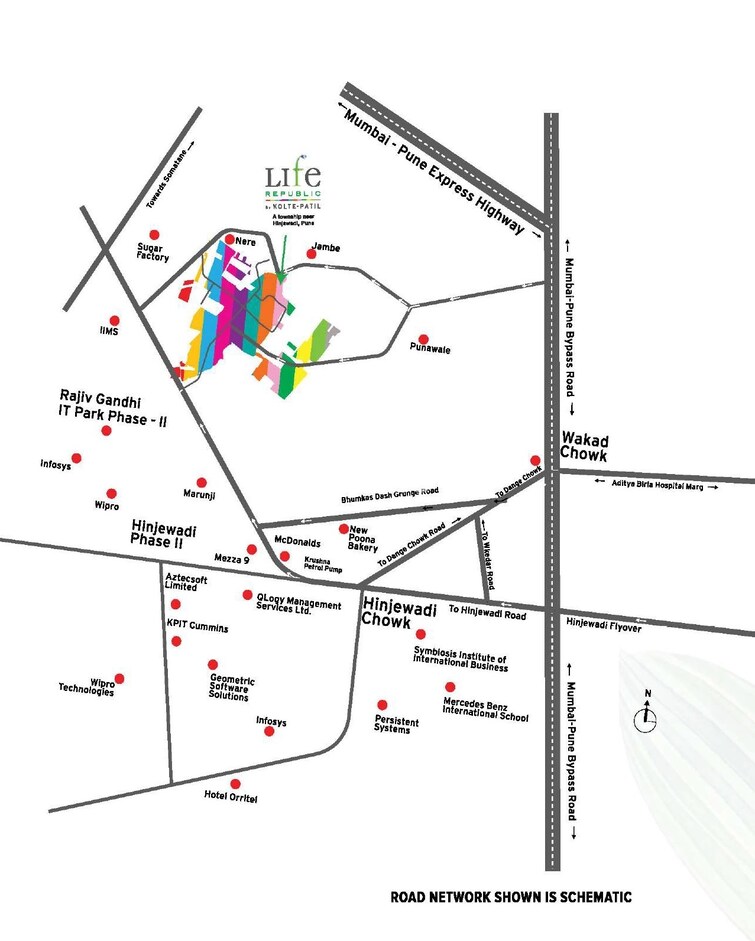 Kolte Patil Life Republic 3 rd Avenue Location Image