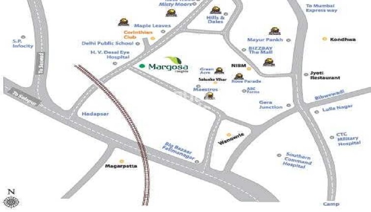 Kolte Patil Margosa Heights Location Image