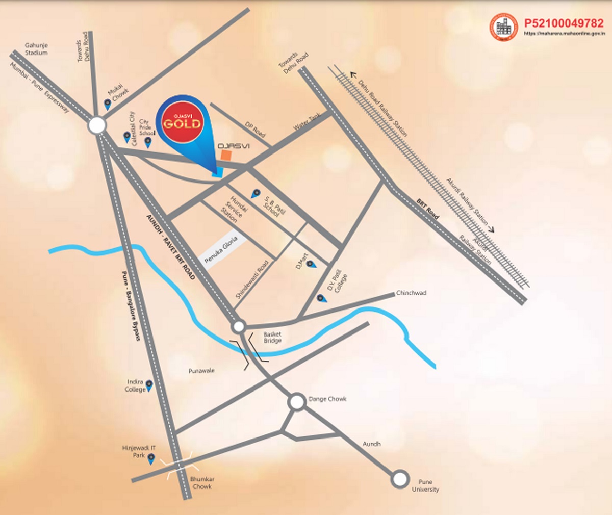 KR Ojasvi Gold in Ravet, Pune 71.86 Lac Floor Plans, Location Map