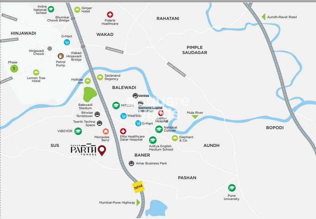 Kumar Parth Towers Location Image