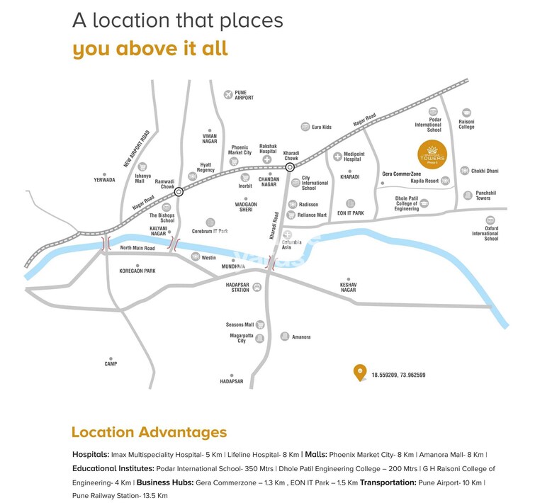 Majestique Towers Location Image