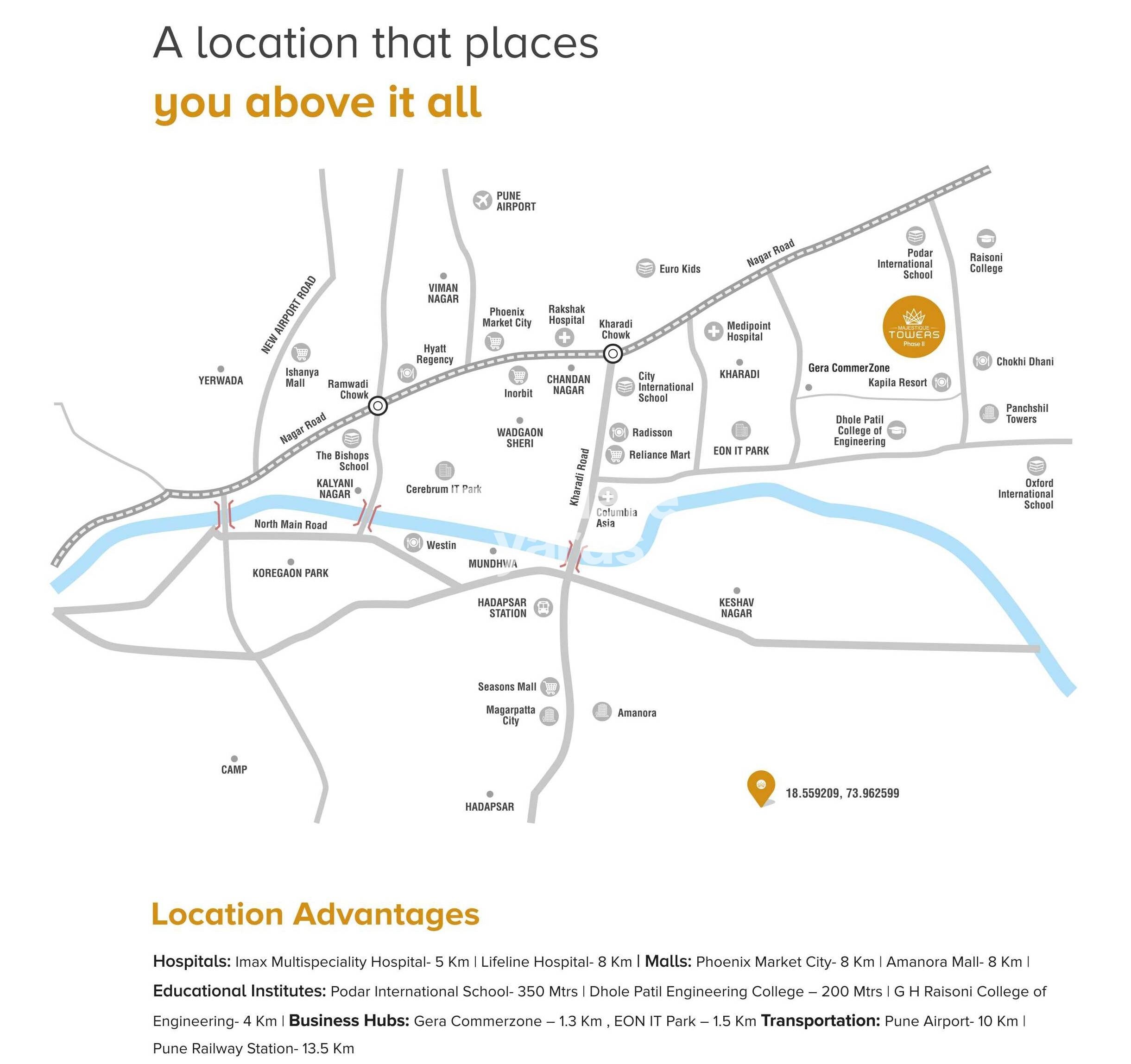 Majestique Towers Location Image