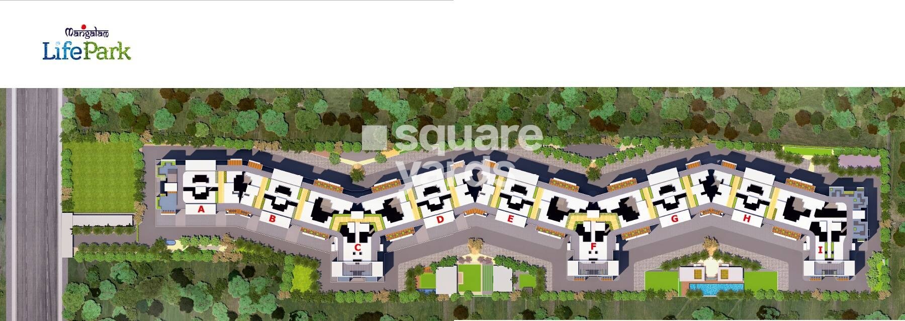 Mangalam-Life-Park_a painting of a building with a street sign on it