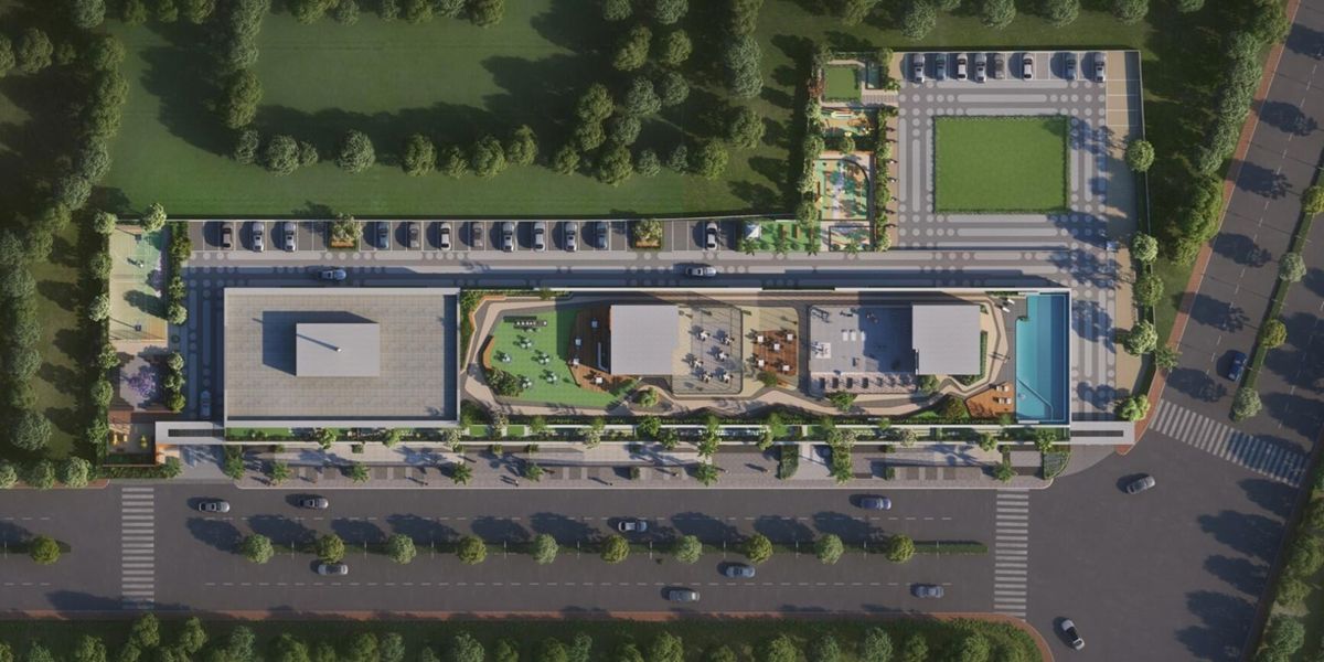 Mantra-Mayfair-Residences_an aerial view of a train on a train track