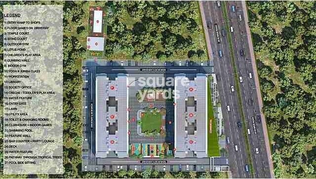 Mantra-Meraki_an aerial view of a park with a train on the tracks