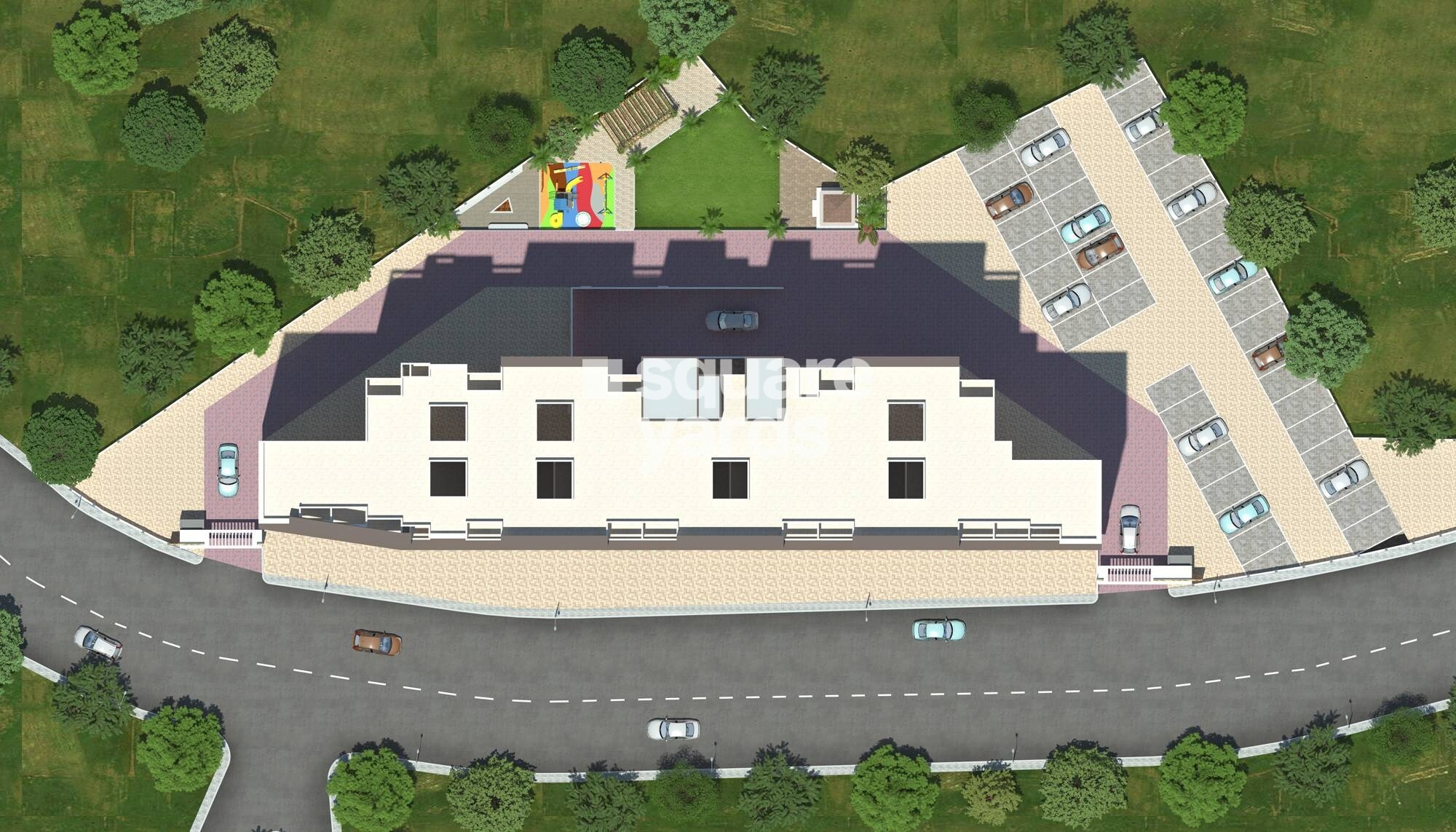 Mhalsakant-Vindhya-Heights_a large building with a large clock on it