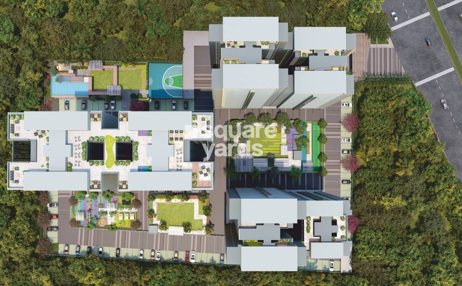 an aerial view of a construction site