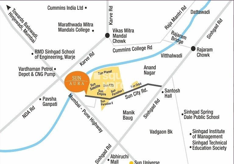 Mittal Sun Aura Location Image