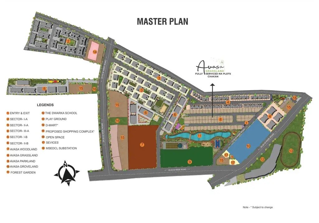 Naiknavare-Avasa-Woodland_an aerial view of a building with a cartoon character on it